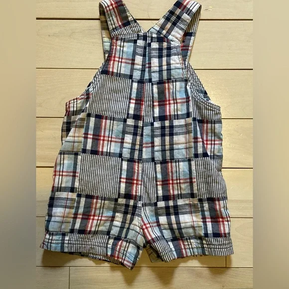 Cute summer overall shorts for baby 12-18m plaid - Picture 9 of 10